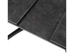 Mesa extensible para 4/8 personas en piedra negra 150/200x76 cm
