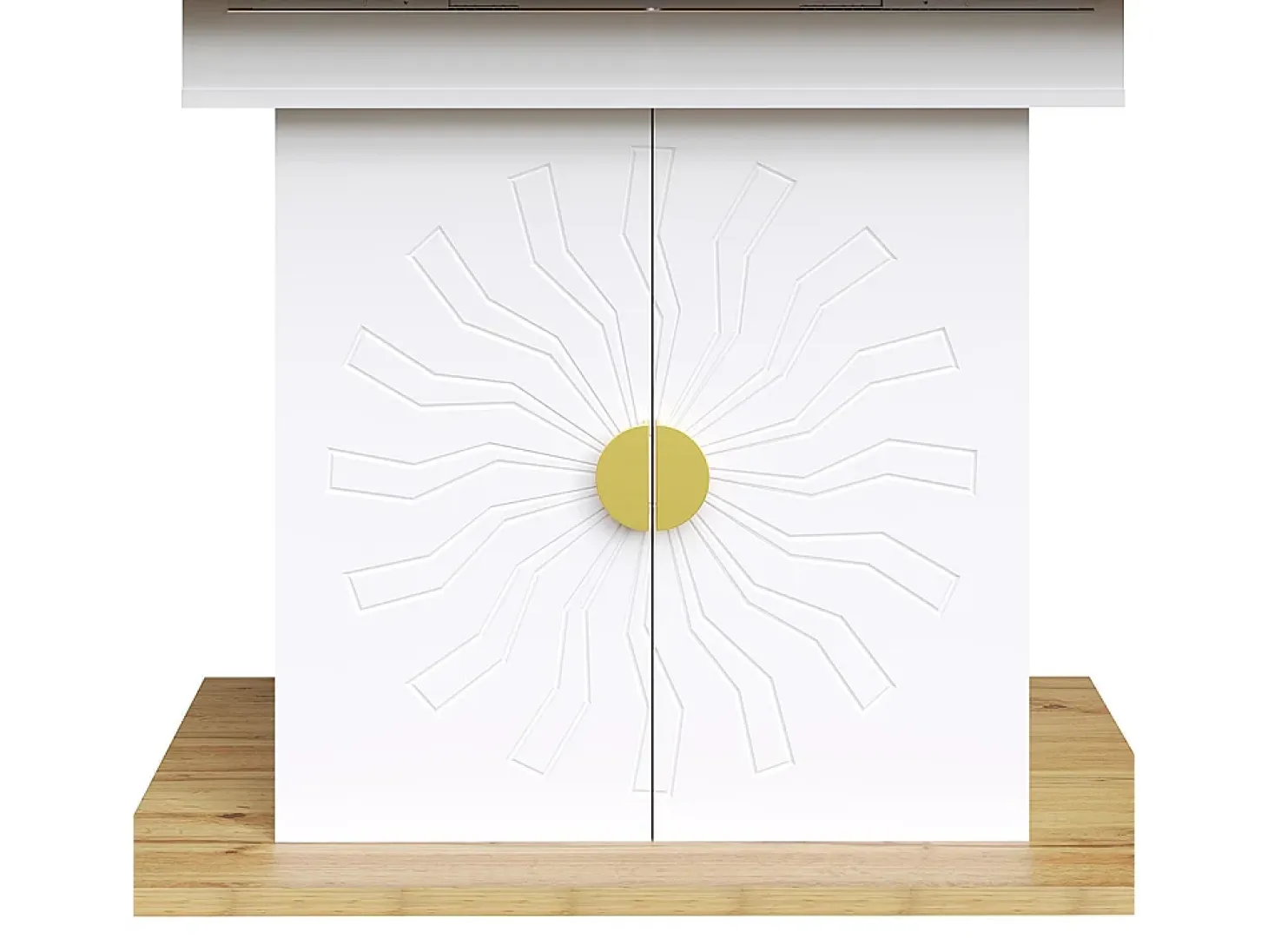 Mesa extensible para el comedor, la cocina y el salón, 110 (140) x 70 x 76 cm, chapa de madera con relieve, blanco