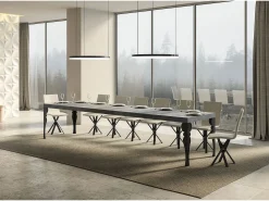 Mesa extensible Paxon Premium 120/380x90 cm con patas antracita.