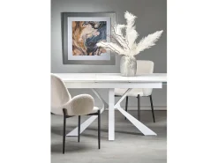 Mesa extensible piedra sinterizada mármol patas 160/200×89 cm