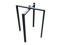Mesa extensible rectangular en madera natural y blanca de 160 a 420 cm Ribo-Soporte 4 pies