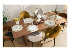 Mesa extensible rectangular de nogal 160-240 cm LAHO