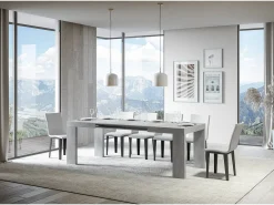 Mesa extensible Roxell 120/380x90 cm hormigón