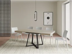 Mesa extensible 90/194x90 cm Abbraccio cachemira patas antracita