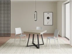 Mesa extensible 90/194x90 cm Abbraccio cachemira patas antracita