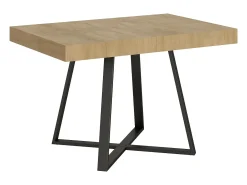 Mesa extensible 120/204x80 cm Abbraccio efecto madera roble natural patas antracita