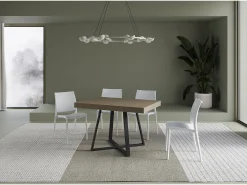 Mesa extensible 120/224x90 cm Abbraccio gris paloma patas antracita