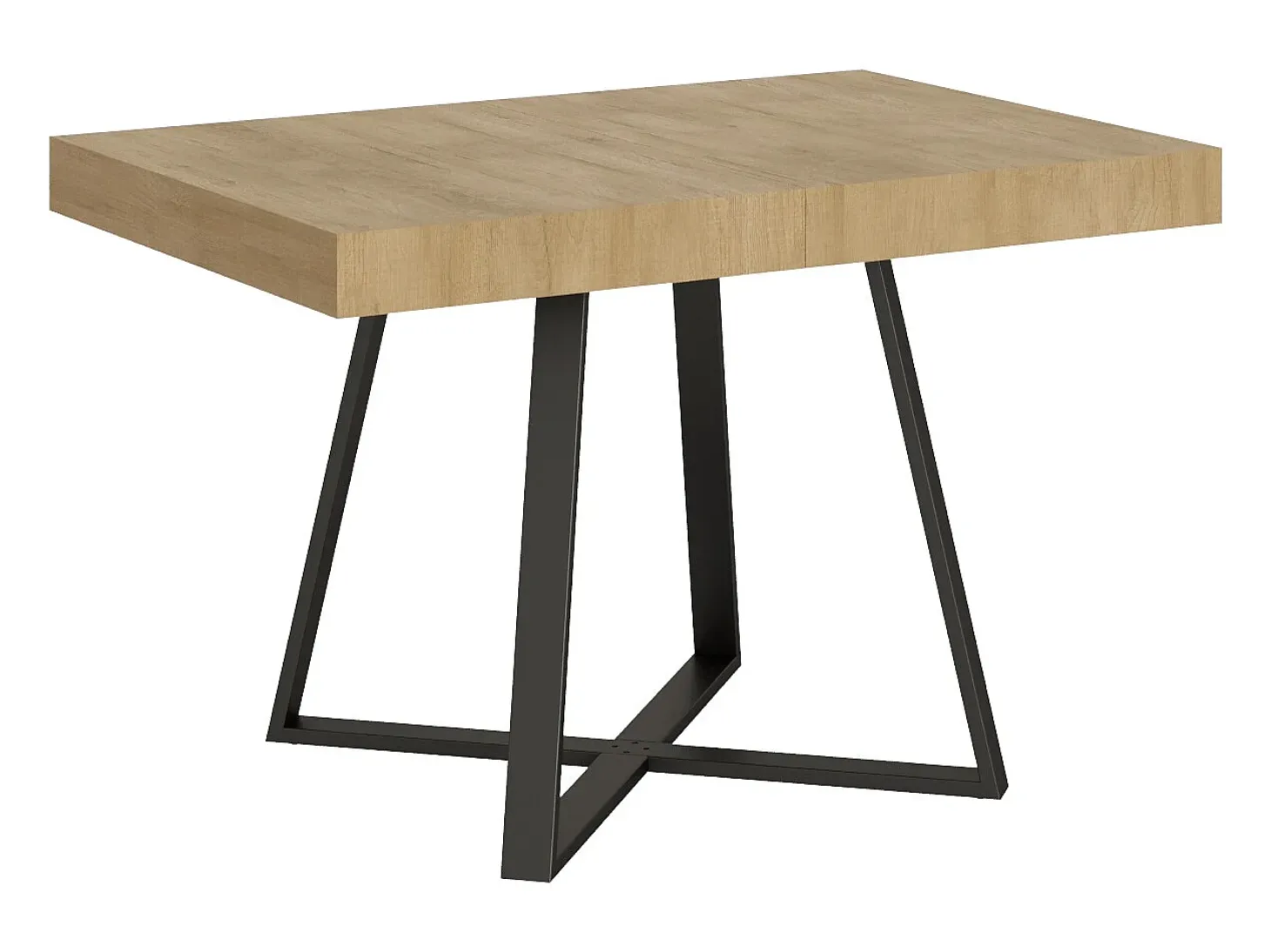 Mesa extensible 120/224x90 cm Abbraccio efecto madera roble natural patas antracita