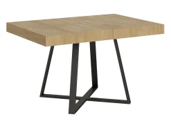 Mesa extensible 130/390x90 cm Abbraccio efecto madera roble natural patas antracita