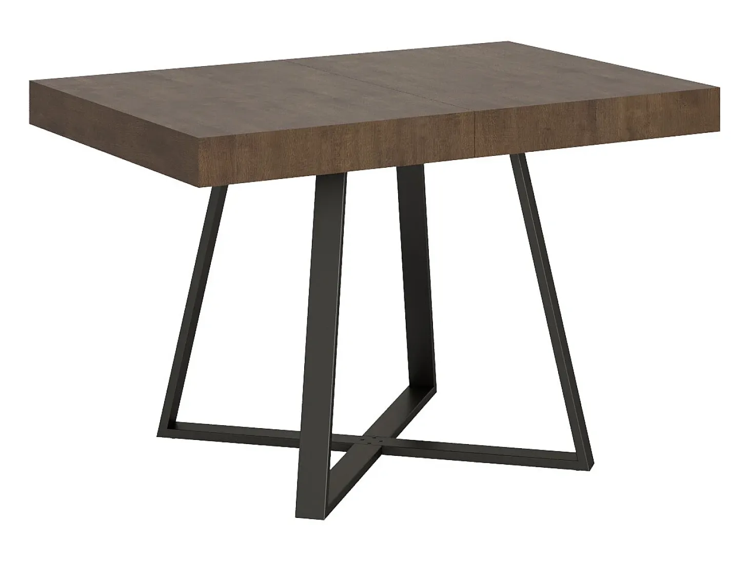 Mesa extensible 120/204x80 cm Abbraccio efecto madera nogal patas antracita