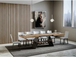 Mesa extensible 90x180/440 cm Baita Roble Natural estructura Antracita