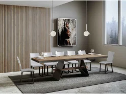 Mesa extensible 90x160/264 cm Baita Evolution Roble Natural estructura Antracita