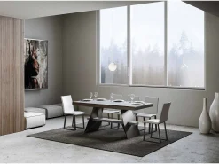 Mesa extensible 90x160/264 cm Baita Evolution Cemento estructura Antracita