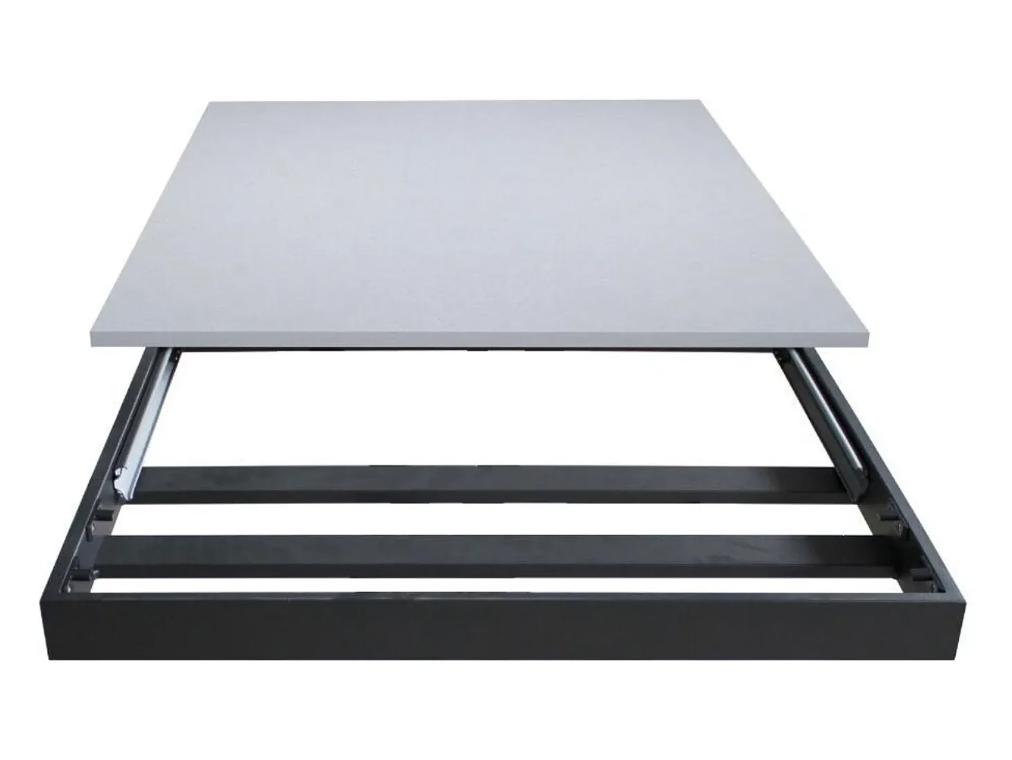 Mesa extensible 90x120/180 cm Bernadette Cemento estructura Antracita