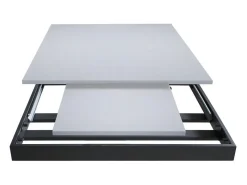 Mesa extensible 90x120/180 cm Bernadette Fresno Blanco estructura Antracita