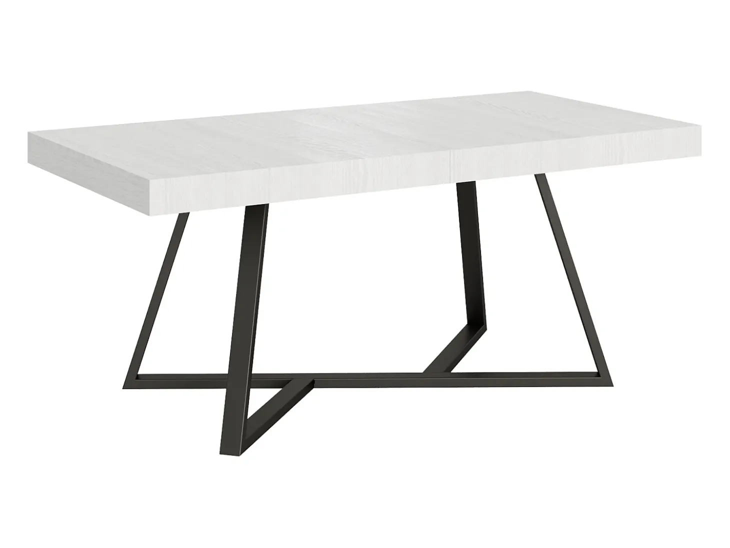 Mesa extensible 180/284x90 cm Booster fresno blanco patas antracita