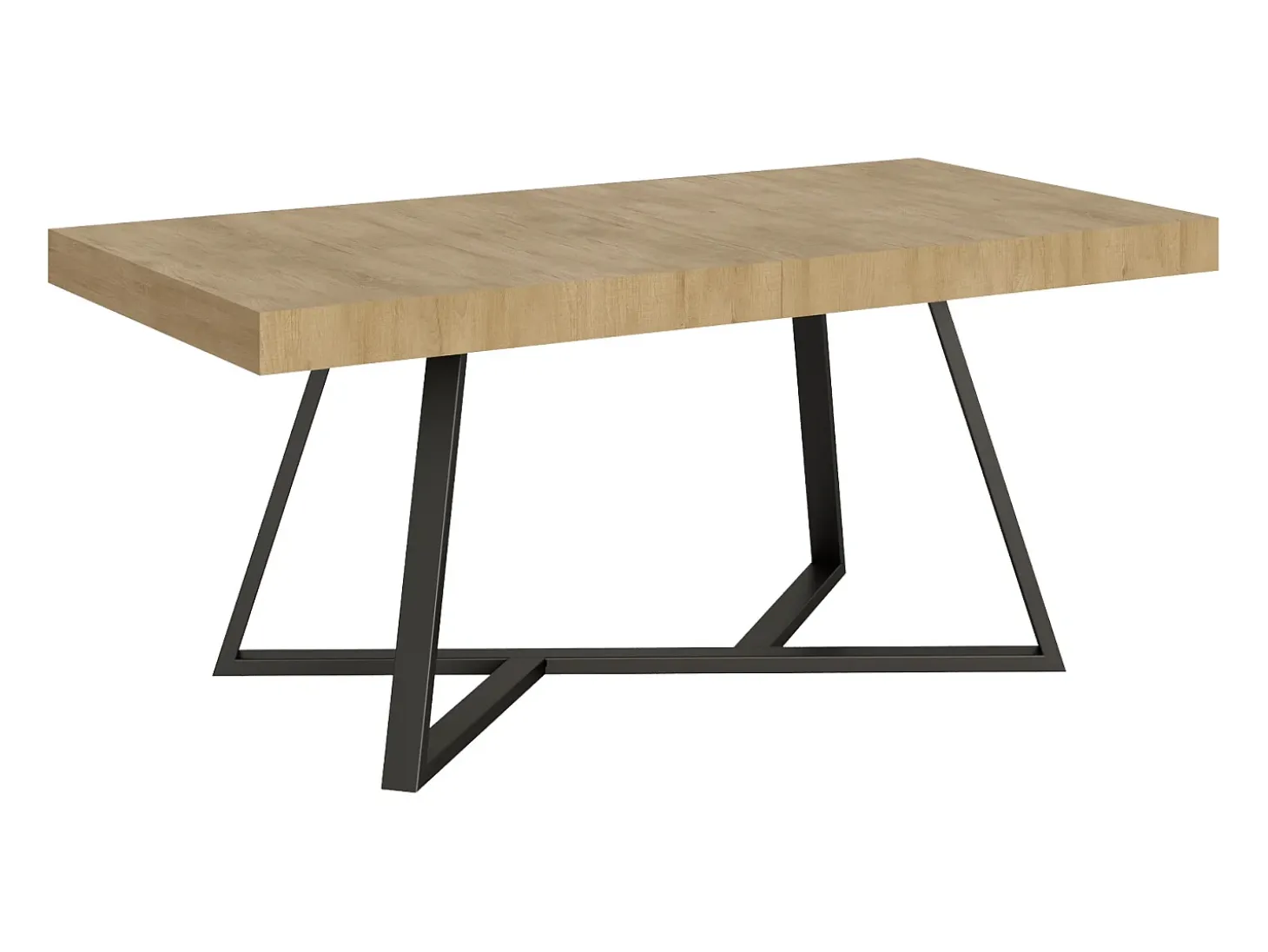 Mesa extensible 200/460x90 cm Booster efecto madera roble natural patas antracita