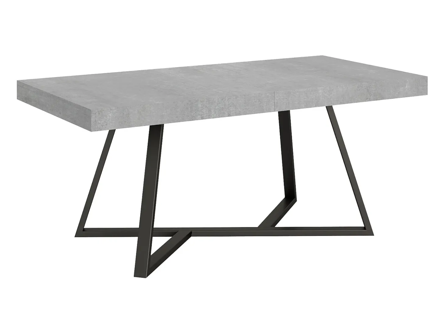 Mesa extensible 200/304x90 cm Booster efecto cemento patas antracita