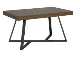 Mesa extensible 140/244x90 cm Booster nogal patas antracita