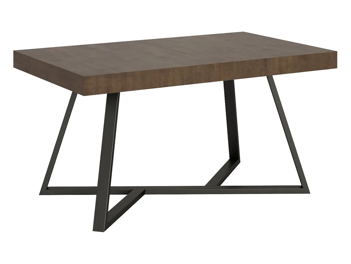 Mesa extensible 140/244x90 cm Booster nogal patas antracita