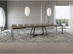 Mesa extensible 180/440x90 cm Booster nogal patas antracita