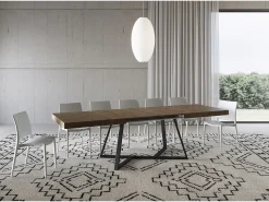 Mesa extensible 180/440x90 cm Booster nogal patas antracita