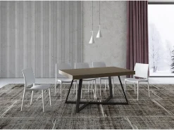 Mesa extensible 160/420X90 cm Booster gris paloma patas antracita