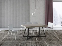 Mesa extensible 160/420X90 cm Booster cachemira patas antracita