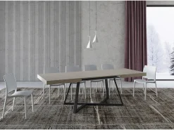 Mesa extensible 160/420X90 cm Booster cachemira patas antracita