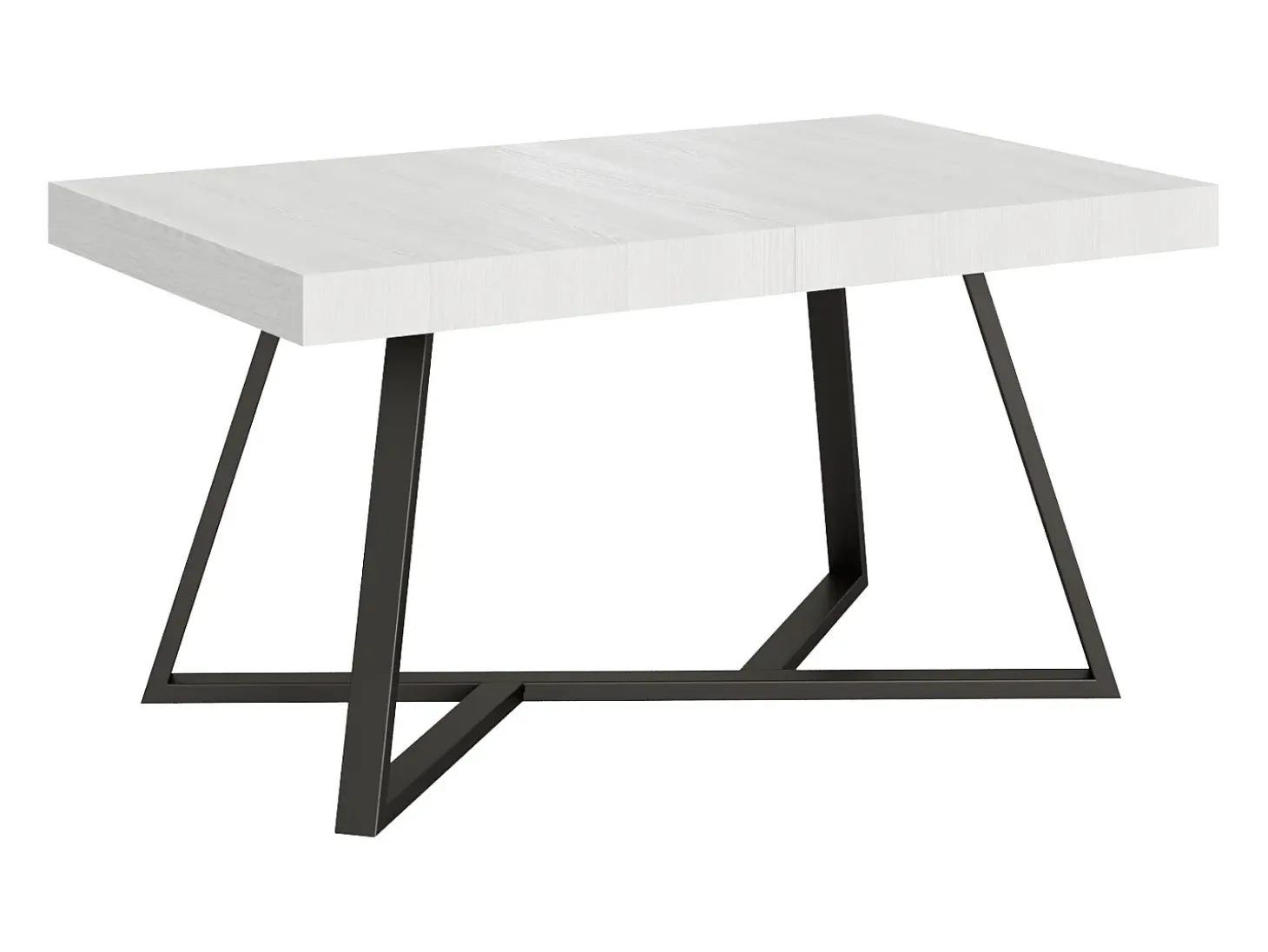 Mesa extensible 160/420X90 cm Booster fresno blanco patas antracita