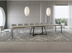 Mesa extensible 200/460x90 cm Booster cachemira patas antracita