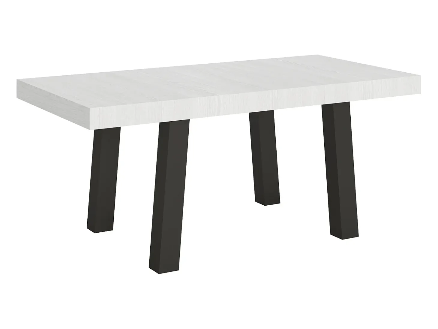 Mesa extensible 90x180/284 cm Bridge Fresno Blanco estructura Antracita