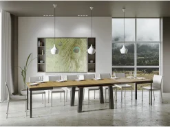 Mesa extensible 90x160/420 cm Bridge Evolution Roble Natural estructura Antracita