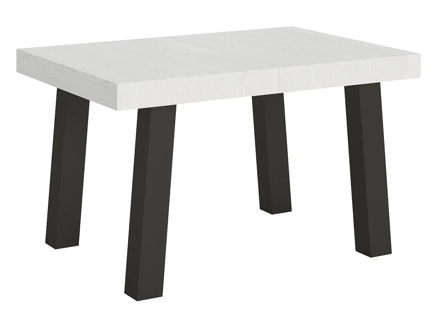 Mesa extensible 90x120/380 cm Bridge Fresno Blanco patas Antracita