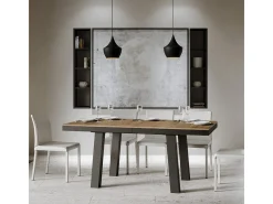 Mesa extensible 90x160/264 cm Bridge Evolution Nogal estructura Antracita