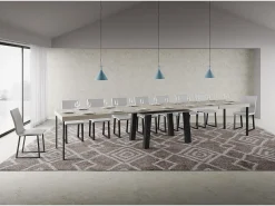 Mesa extensible 90x180/440 cm Bridge Cachemira estructura Antracita