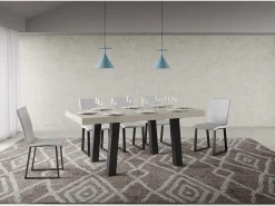 Mesa extensible 90x180/440 cm Bridge Cachemira estructura Antracita