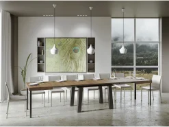 Mesa extensible 90x120/380 cm Bridge Nogal patas Antracita