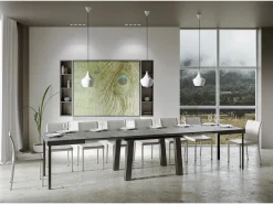 Mesa extensible 90x160/420 cm Bridge Evolution Cemento estructura Antracita