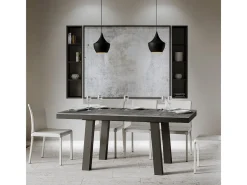 Mesa extensible 90x160/420 cm Bridge Evolution Cemento estructura Antracita
