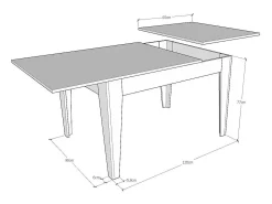 Mesa extensible 90x120/180 cm Cico Mix tapa Roble Natural patas Fresno Blanco