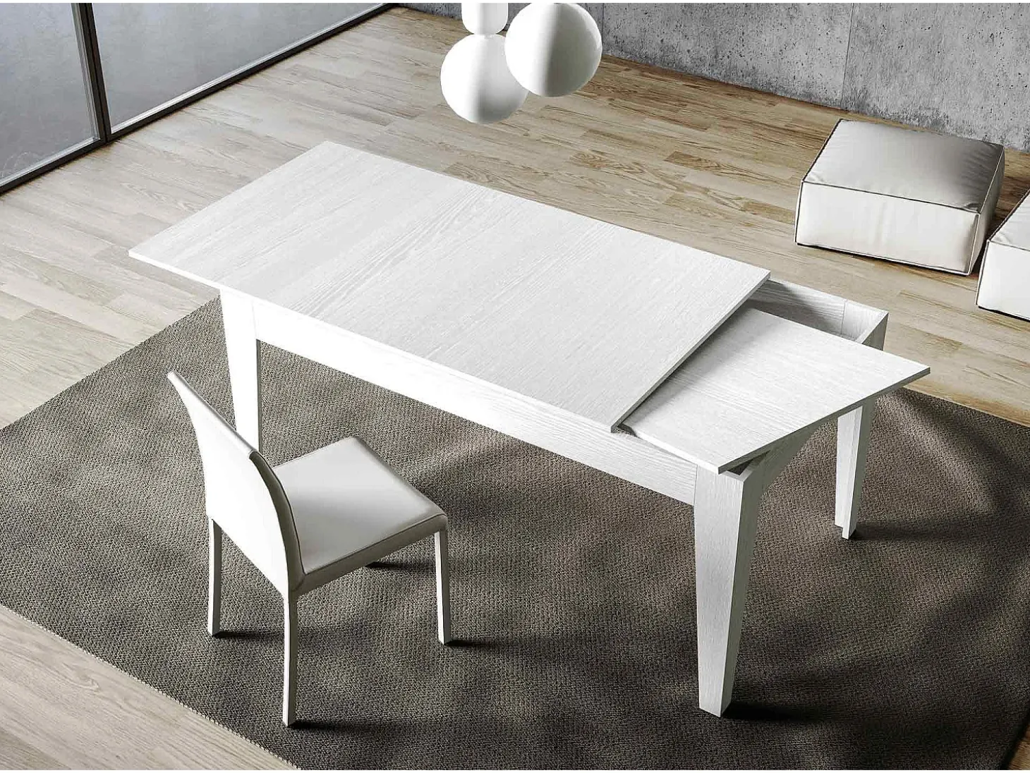 Mesa extensible 90x120/180 cm Cico Fresno Blanco