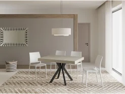 Mesa extensible 120/204x80 cm Dolcezza cachemira patas antracita