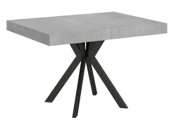 Mesa extensible 120/224x90 cm Dolcezza efecto cemento patas antracita