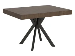Mesa extensible 120/224x90 cm Dolcezza efecto madera nogal patas antracita