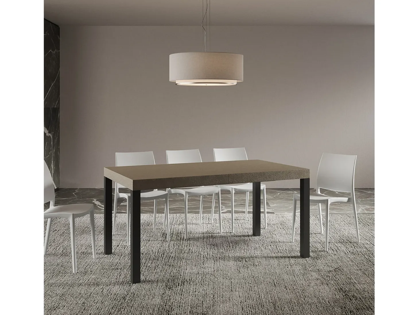 Mesa extensible 160/420x90 cm Everyday gris paloma patas antracita