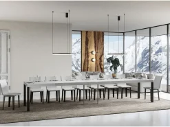 Mesa extensible 90x130/390 cm Everyday Premium Fresno Blanco estructura Antracita