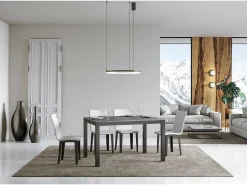 Mesa extensible 120/224x90 cm Everyday Evolution cemento estructura et patas antracita