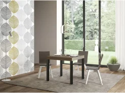 Mesa extensible 90x90/246 cm Everyday Premium gris paloma patas antracita
