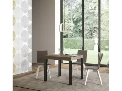 Mesa extensible 90x90/246 cm Everyday Premium gris paloma patas antracita